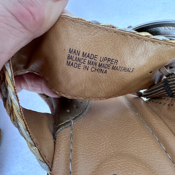 b.o.c Born Concept Jonna Gold Sunbronze Wedge Slide Sandle Size 9M - Picture 11 of 14